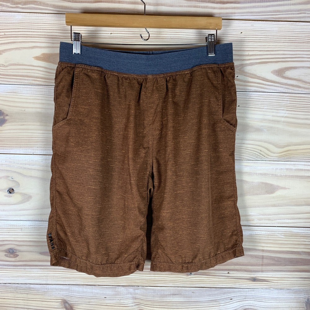 Prana Shorts Mens Large Brown Active Hiking Elastic Waist Gorpcore